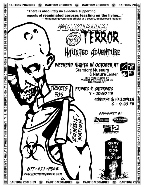 Black And White Zombie. Black and white flyer around